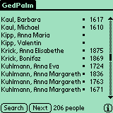 Gedpalm: Personenliste